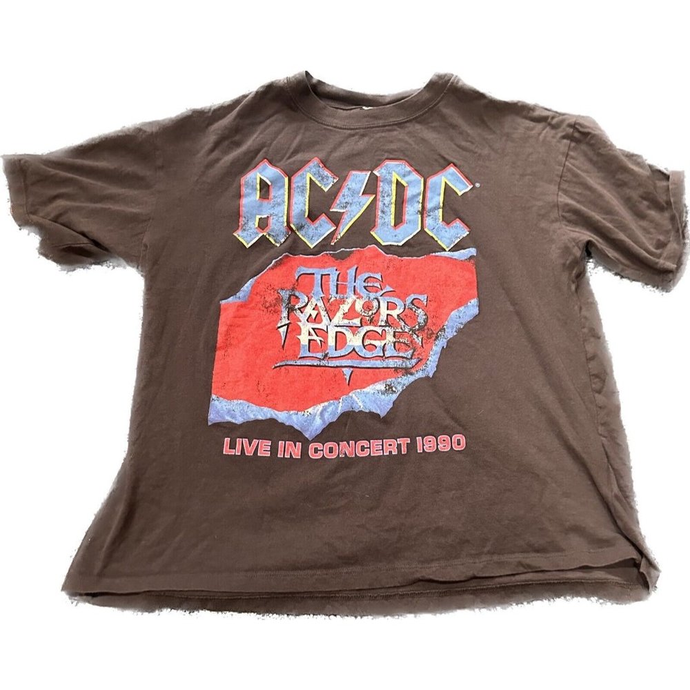 Vintage AC/DC Razor's Edge 1990 Concert Tour T-SHIRT MD Medium